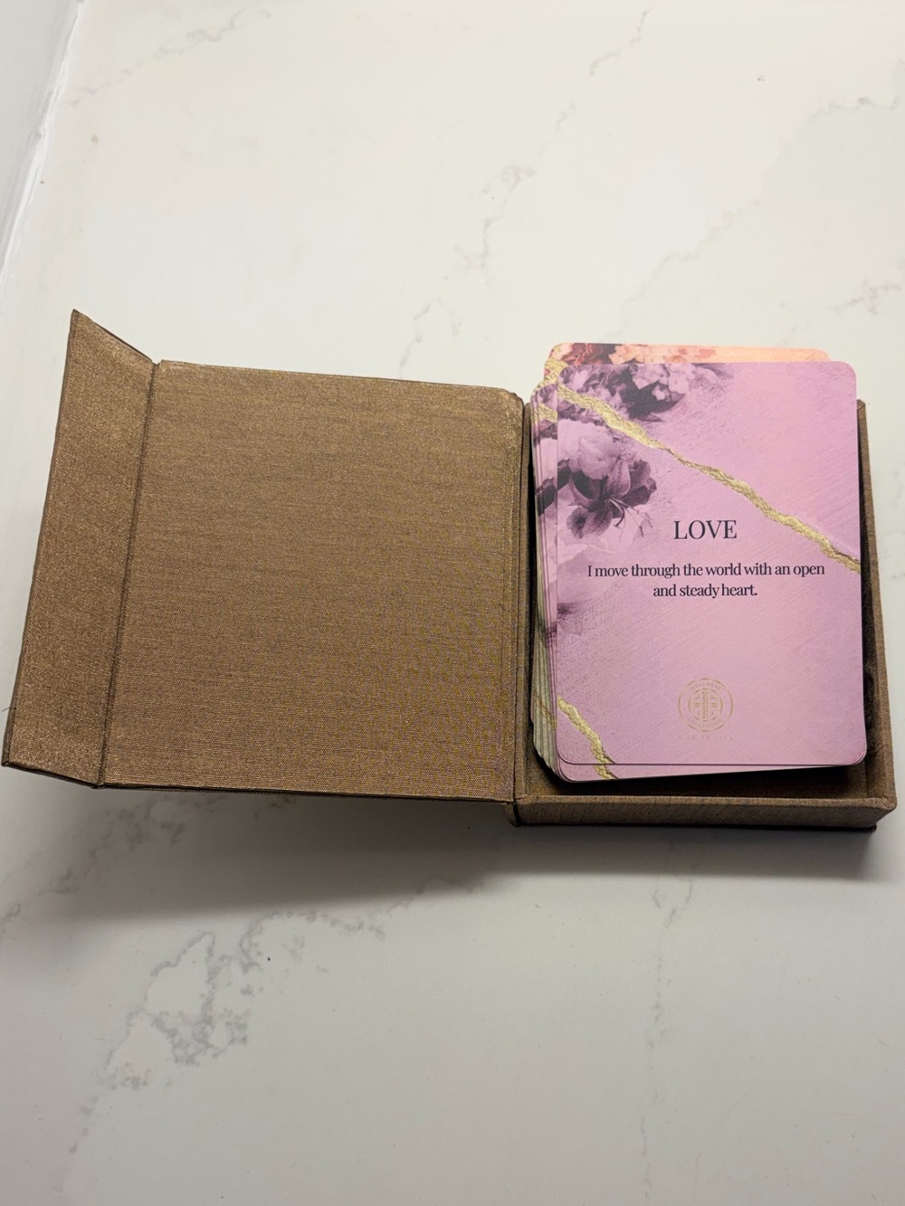 Inspirational Card Set in Pink with Gold Accents - Women Accessories
